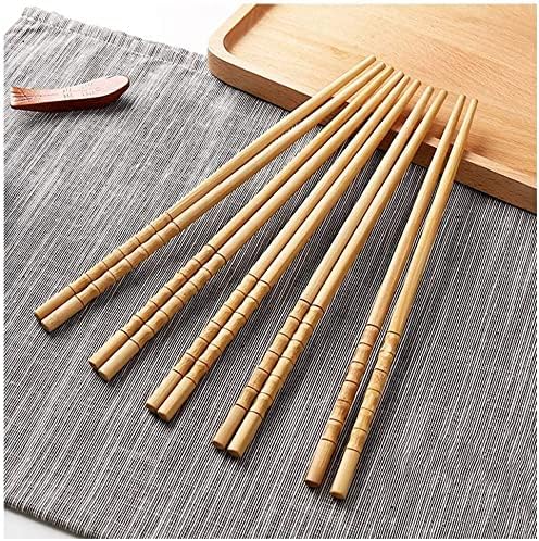10-Pairs Nice and Good Chopsticks Wooden Reusable Set Travel Chopsticks With Case Reusable Chinese Korean Japanese Bamboo Portable Chopsticks Utensil Dishwasher Safe